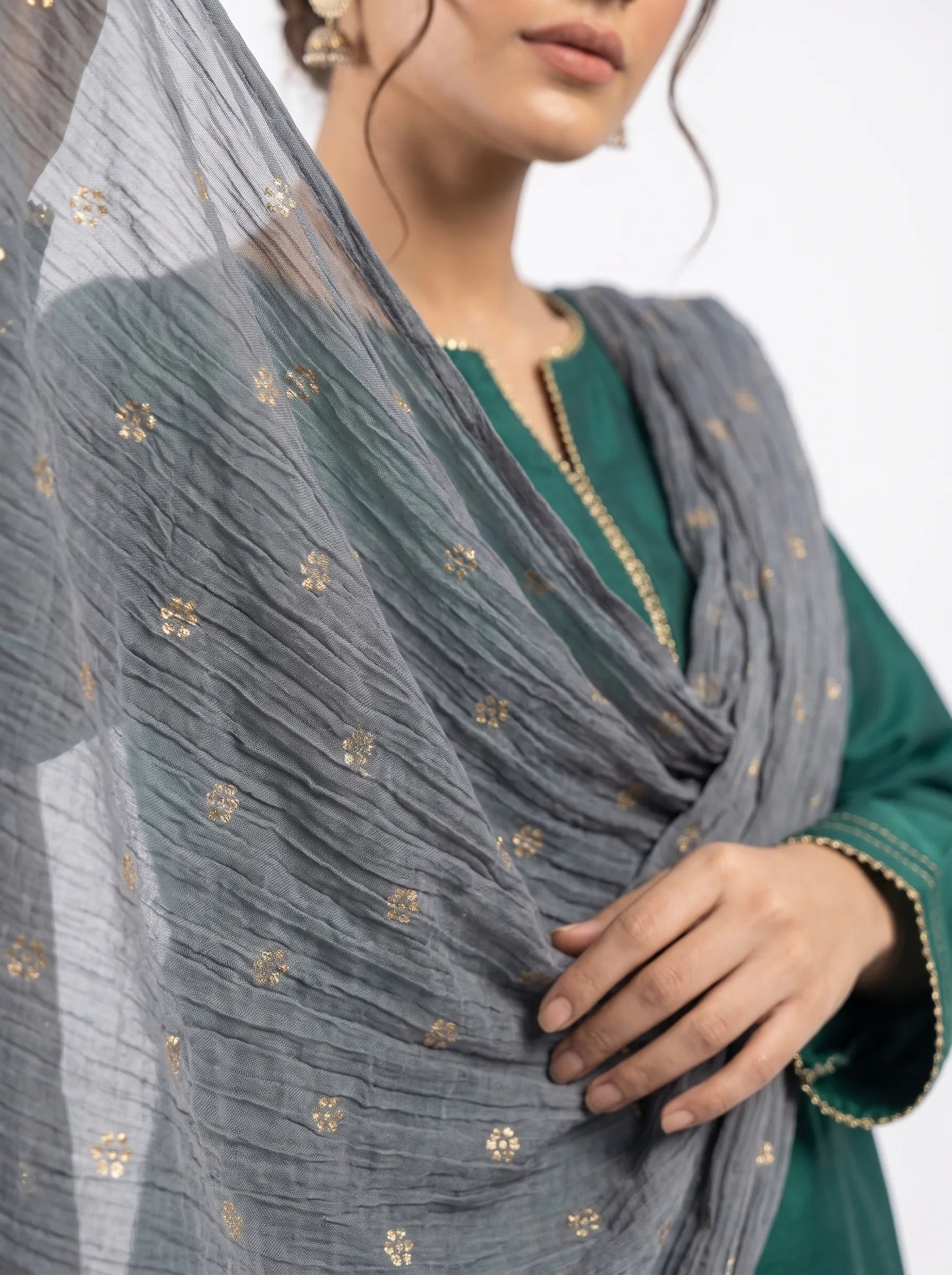 Cotton Self Checkered Dupatta